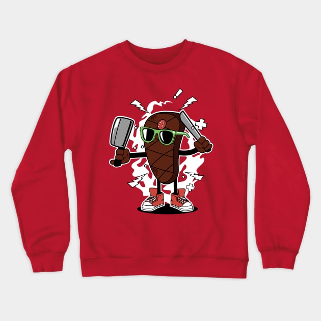 MR STEAK Crewneck Sweatshirt by beanbeardy